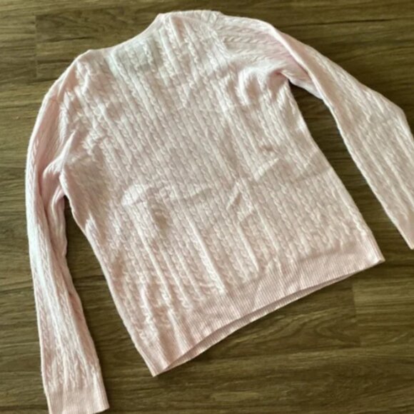 Bloomingdale’s soft pink cable knot cashmere sweater 3X soft preppy classic - Picture 6 of 6